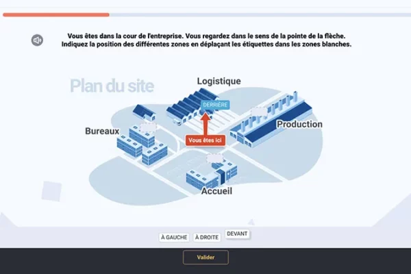 Un quiz cliqué glissé sur l'application 1001 Lettres